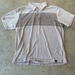 Grey Brown Prana Polo XL Breathe Shirt